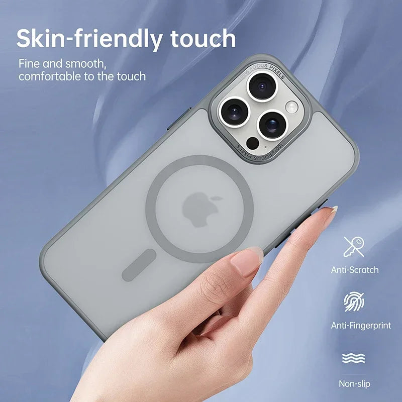Luxury Matte Transparent MagSafe Case for iPhone 15 Series