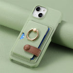 Shockproof Leather Wallet Case with Card Holder for iPhone 15 Series