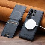Samsung Galaxy S24 Ultra Magnetic PU Leather Case with Detachable Card Holder