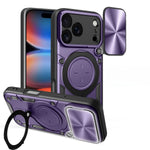 Rugged MagSafe Case with Rotating Ring Holder and Lens Cover for iPhone 17 Series