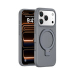 Matte Liquid Silicone Magnetic Case with Rotating Ring Holder for iPhone 17 Series