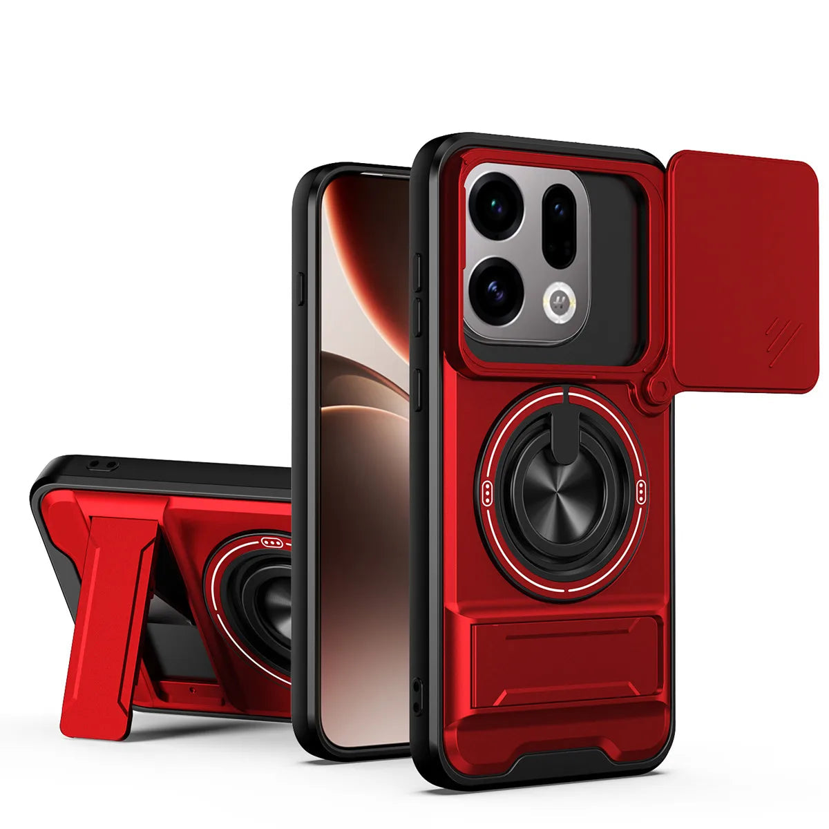 Armor Protective Case with Ring Holder for OPPO Find X9 / X9 Pro