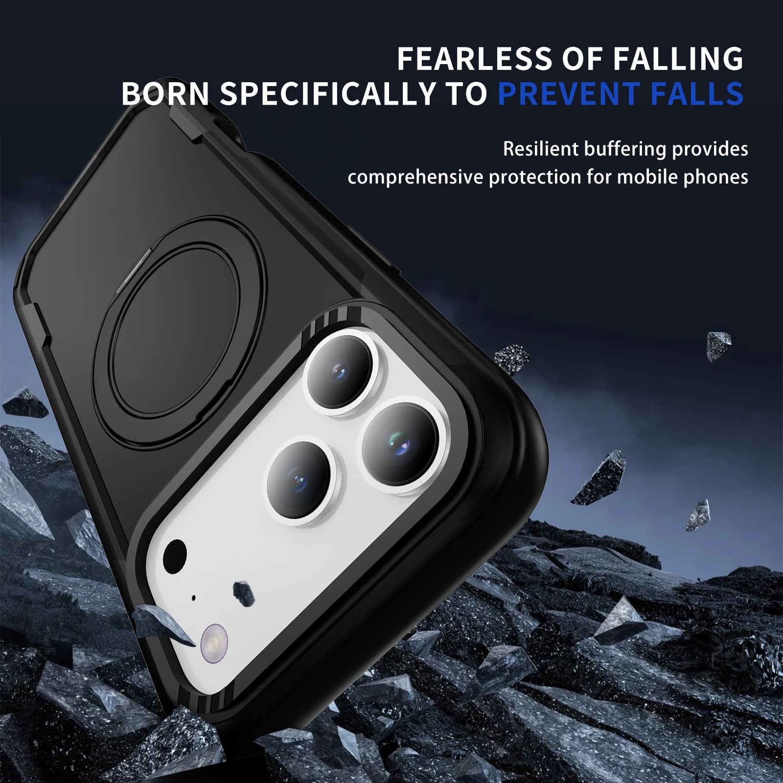 Durable Multi-Layer MagSafe Case with Adjustable 360° Stand for iPhone 17 Series