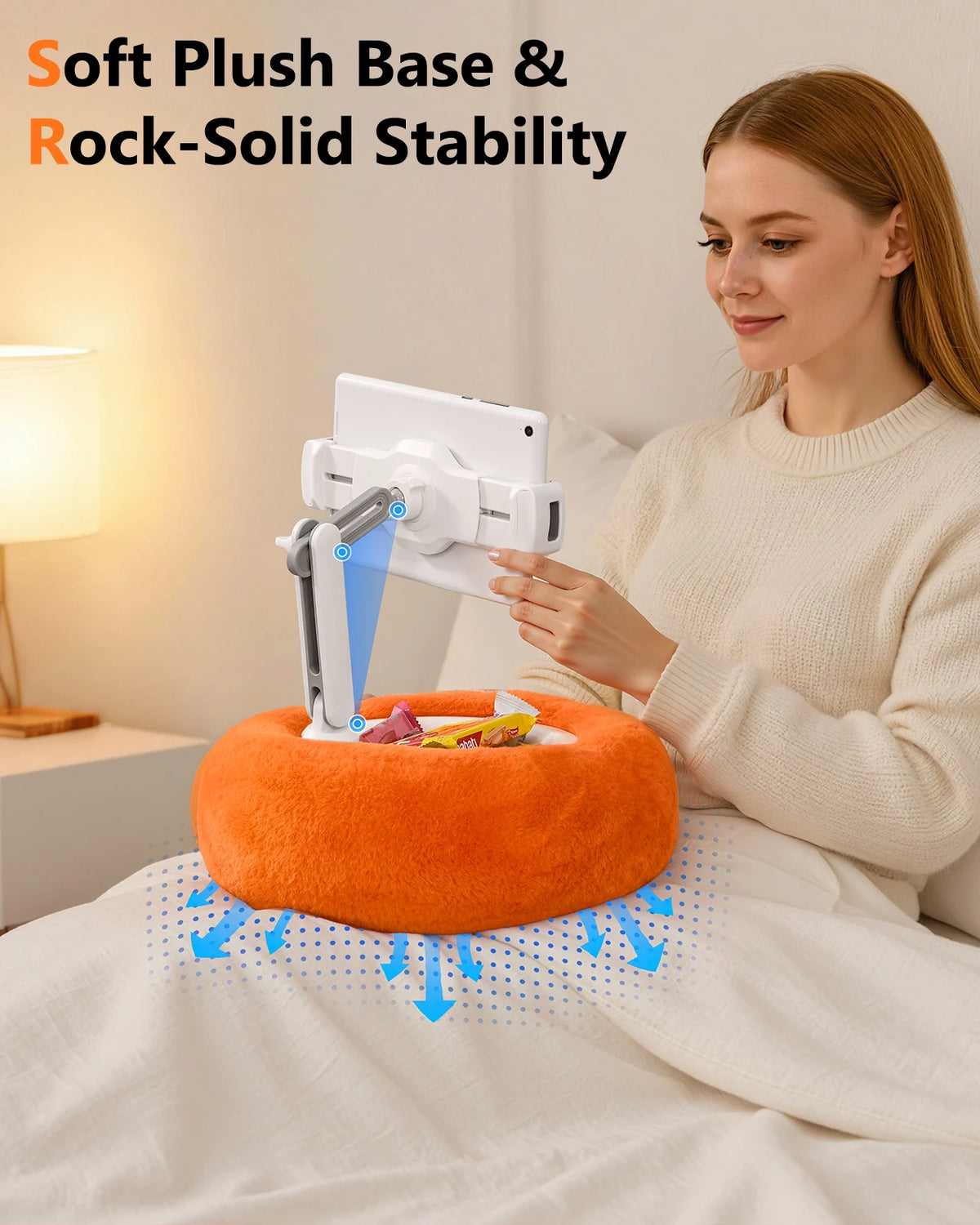 Adjustable Ball-and-Socket Pillow Tablet Stand