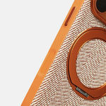 Canvas Weave MagSafe Case with 360° Rotating Ring Stand for iPhone 18 Series
