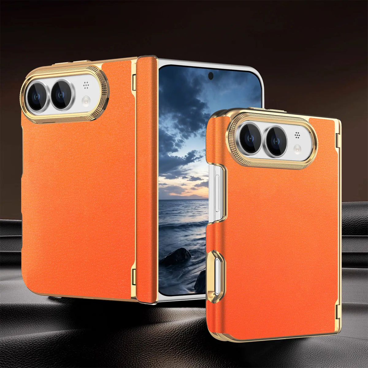 Shockproof Hinge-Reinforced Foldable Case with Lens Protection for iPhone Duo