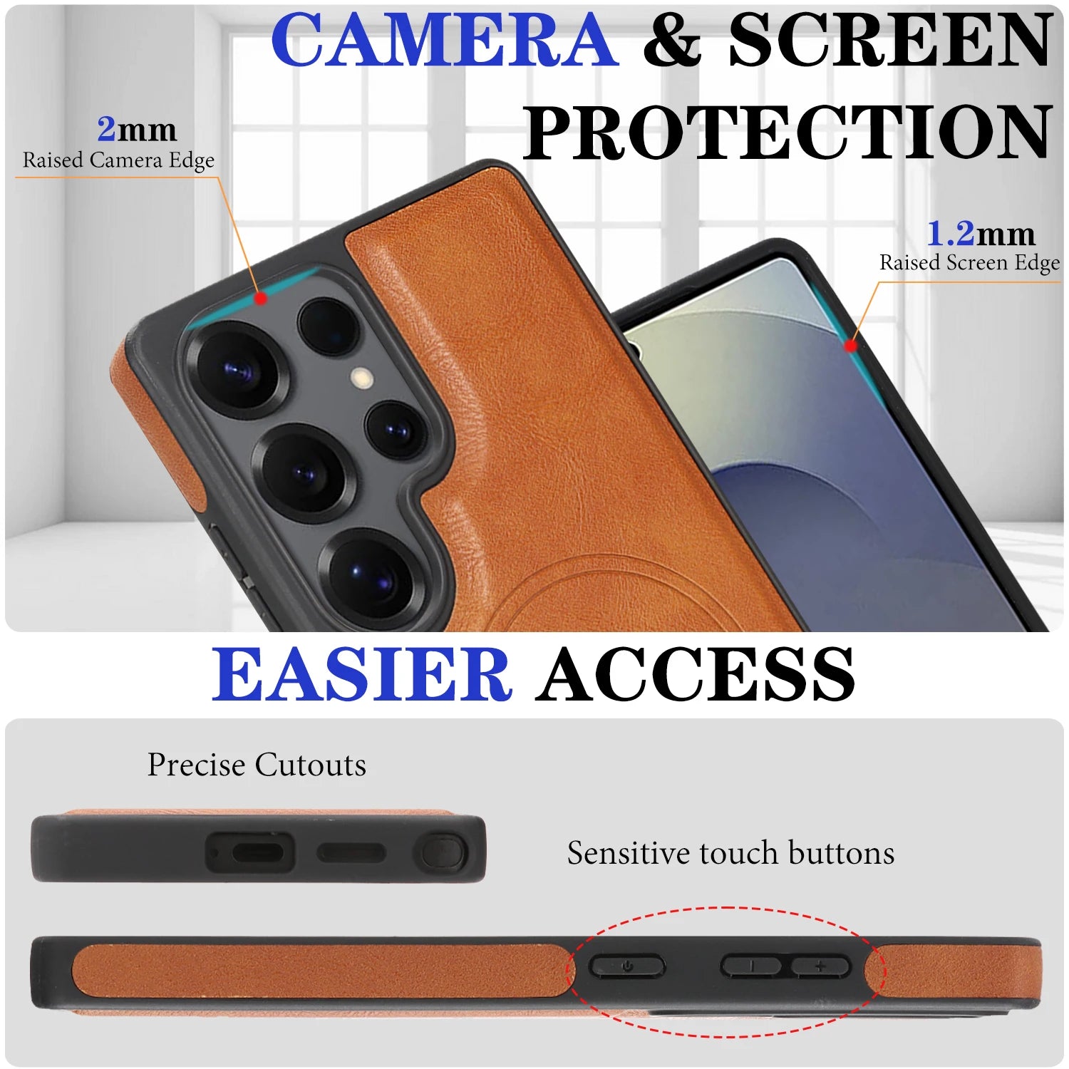 Luxury 2-in-1 Magnetic Leather Wallet Case for Samsung Galaxy S24 Series