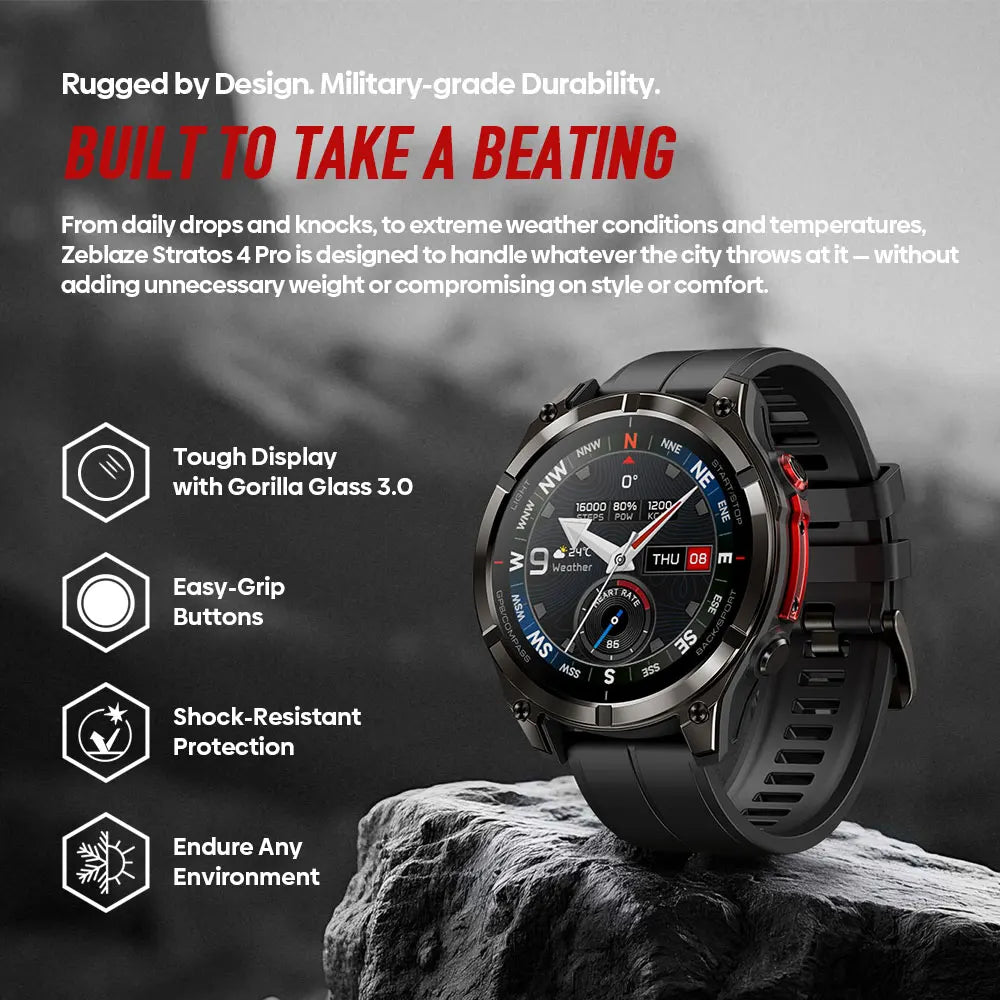 Zeblaze Stratos 4 Pro GPS Smart Watch 1.43" AMOLED