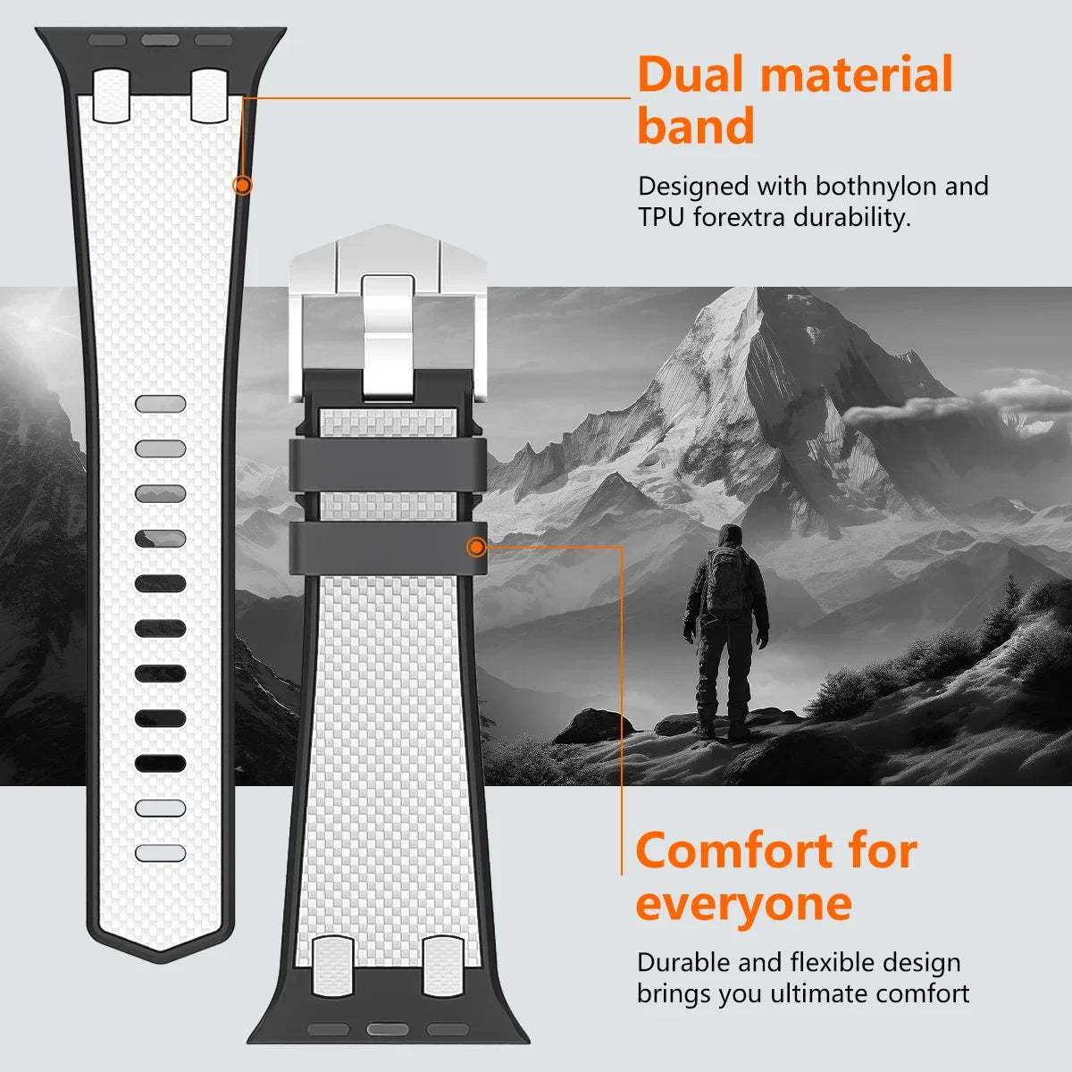 Carbon Fiber Pattern Silicone Sport Strap for Apple Watch