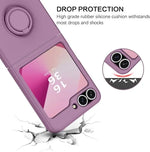 Liquid Silicone Phone Case with Ring Holder & Grip Stand for Samsung Galaxy Z Flip 6