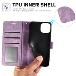 iPhone 15 Series Leather Wallet Case with Wrist Strap & Kickstand