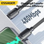 Essager 100W USB-C PD Magnetic Charging Cable With Anti-Winding Cord