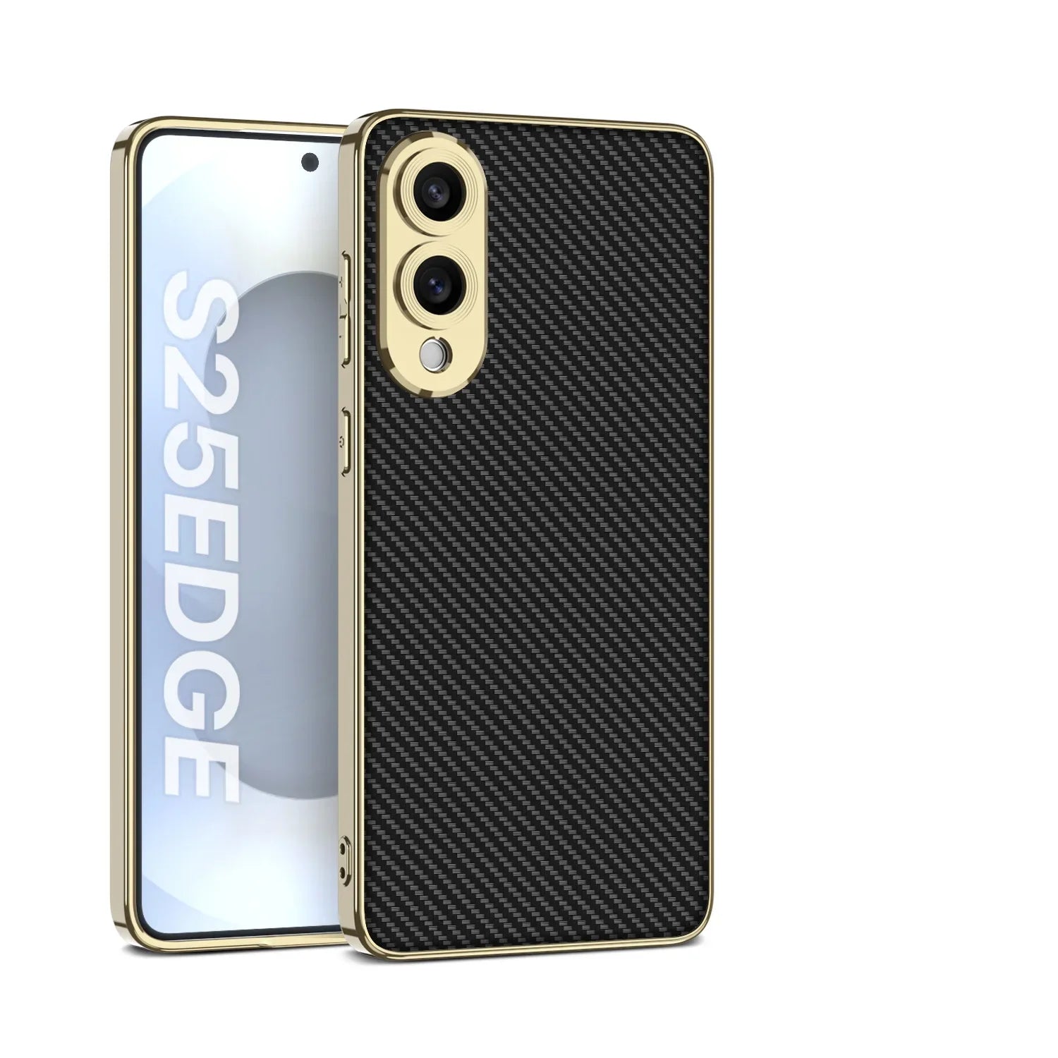 Shockproof Plating Leather TPU Case for Samsung Galaxy S25 Edge