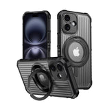 Shockproof Hard Armor MagSafe Case with Alloy Stand for iPhone 16 Series