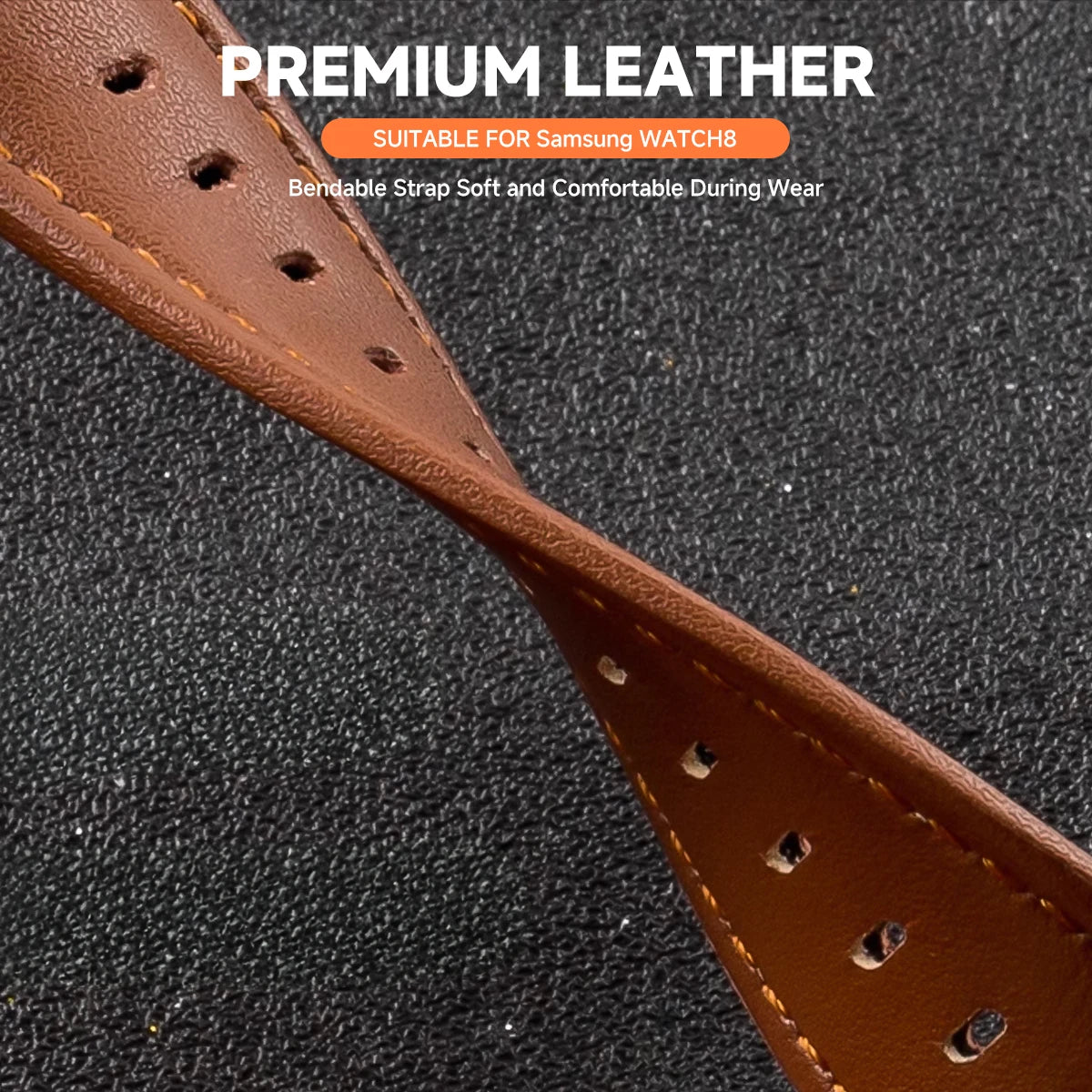 Premium Leather Sport Strap for Samsung Galaxy Watch 8 and Galaxy Watch 8 Classic
