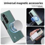 Textured Leather Shockproof Kickstand Case with 360° Rotating Ring for Samsung Galaxy Z Fold 7
