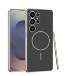 Samsung Galaxy S25 Ultra Magnetic Leather Phone Case with Lens Protection