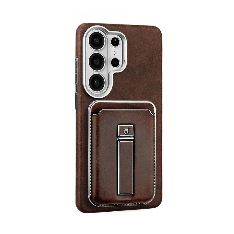 Premium Magnetic Leather Case for Samsung Galaxy S26 Series with Removable Card Holder