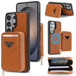 Leather Detachable Card Wallet Case with Chain Connection for Samsung Galaxy S25 Ultra