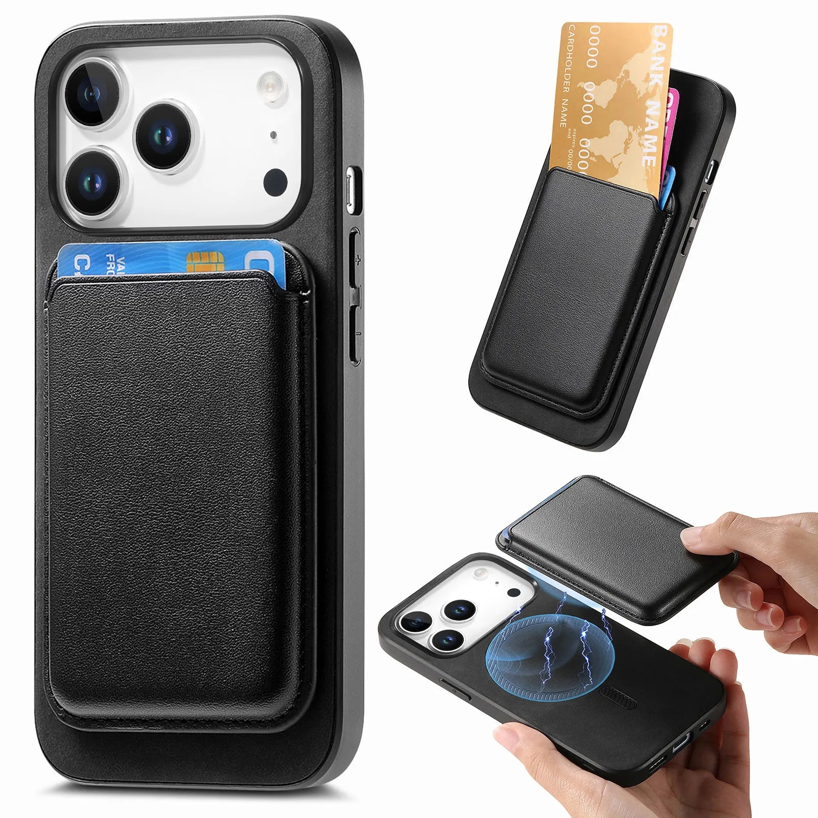 Premium 2-in-1 MagSafe Leather Wallet Case with Card Slot for iPhone 17 Series