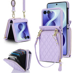 Premium Leather Wallet Cover with Zipper Card Pocket for Samsung Galaxy Z Flip 8