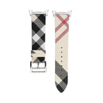 Genuine Leather Woven Fabric Watch Band with Striped Pattern for Samsung Galaxy Watch 8 & Galaxy Watch 8 Classic