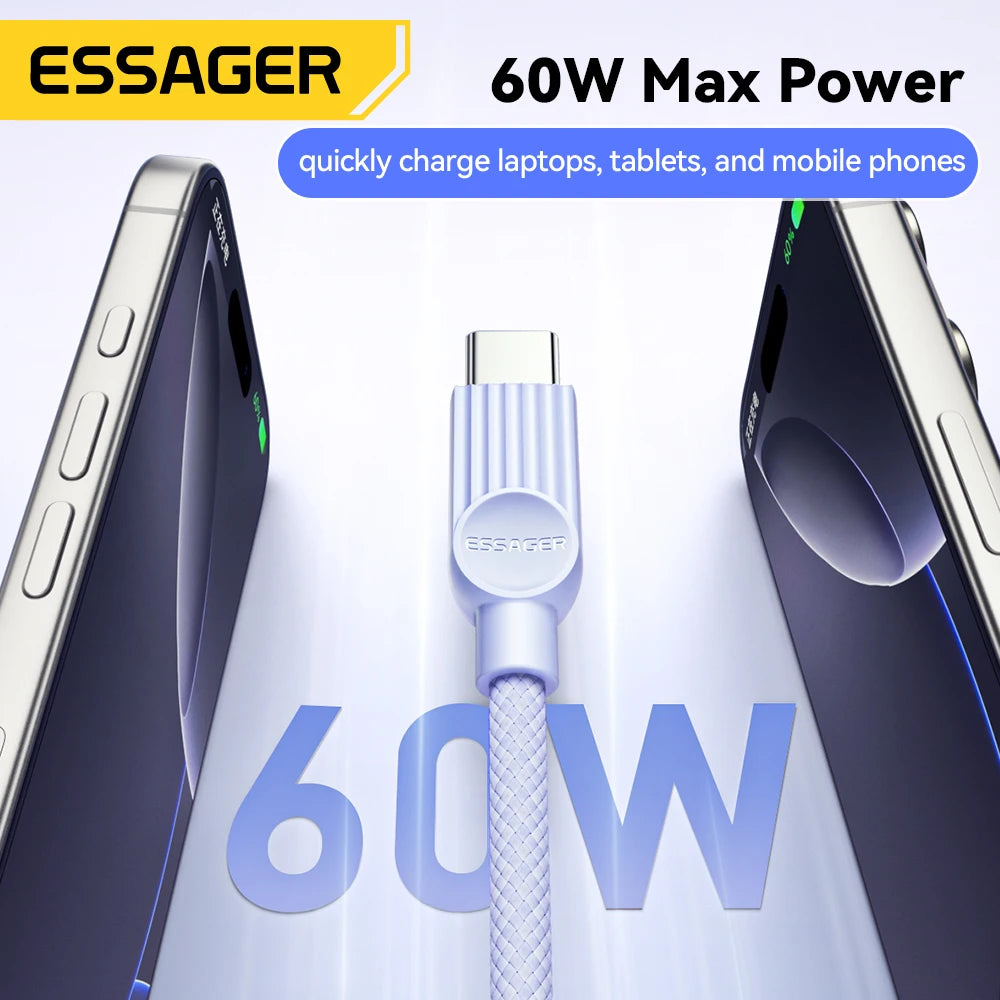 Essager 60W PD USB-C Color Charging Cable
