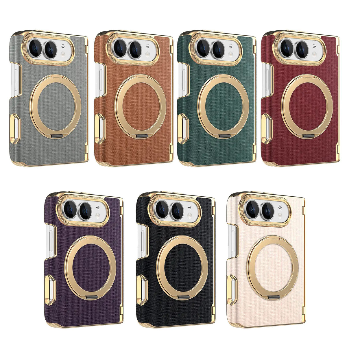 Shockproof MagSafe Case with 360° Rotating Ring Stand for iPhone Duo