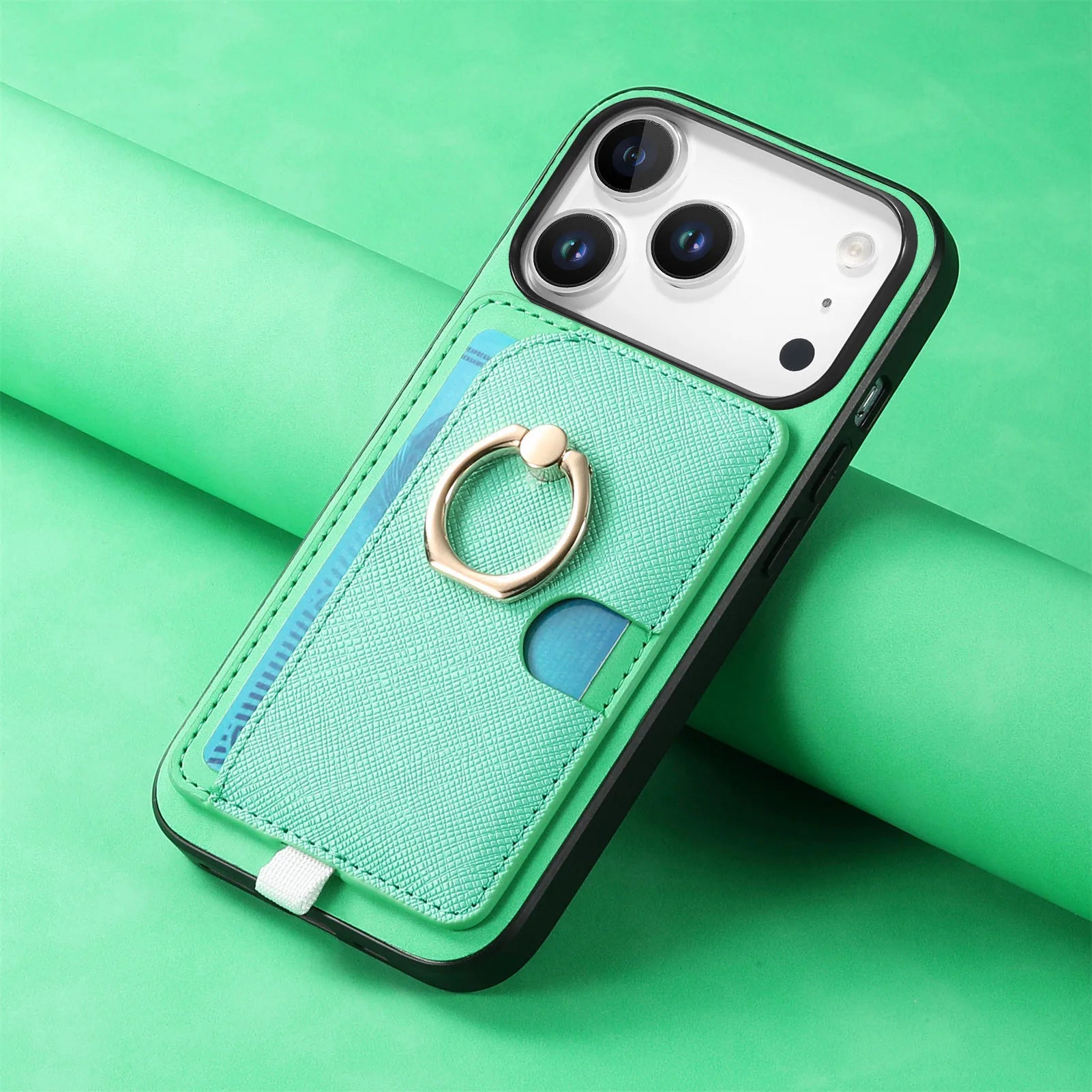 2-in-1 Detachable Leather Wallet Case with Card Slot & Ring Holder for iPhone 17 Series