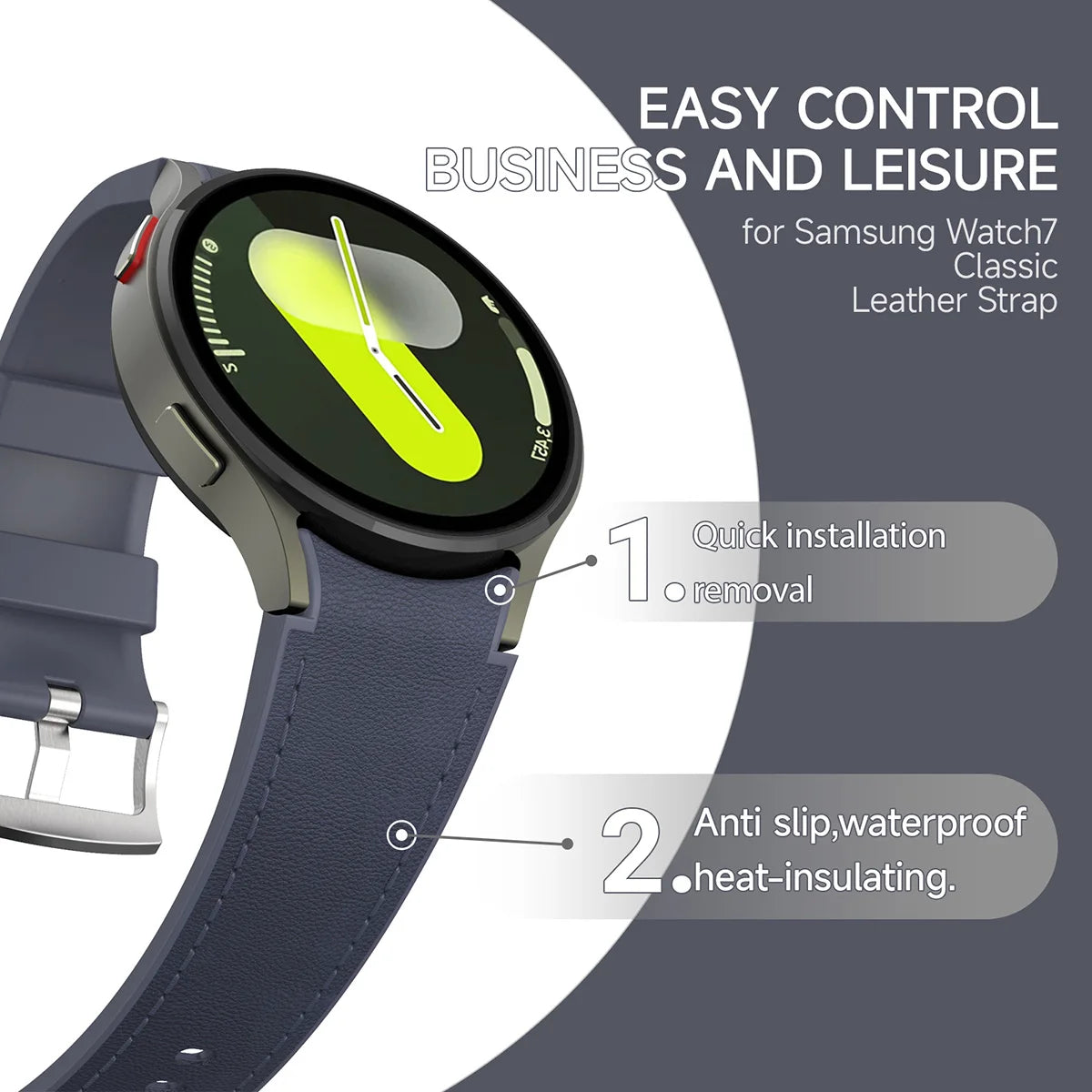 Silicone Leather Strap For Samsung Galaxy Watch 7