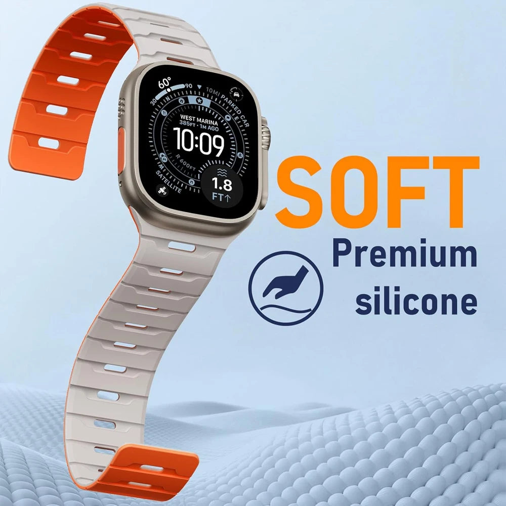 Soft Silicone Magnetic Strap for Apple Watch