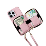Zipper Crossbody Leather Wallet Case with Card Slots for iPhone 15 Series