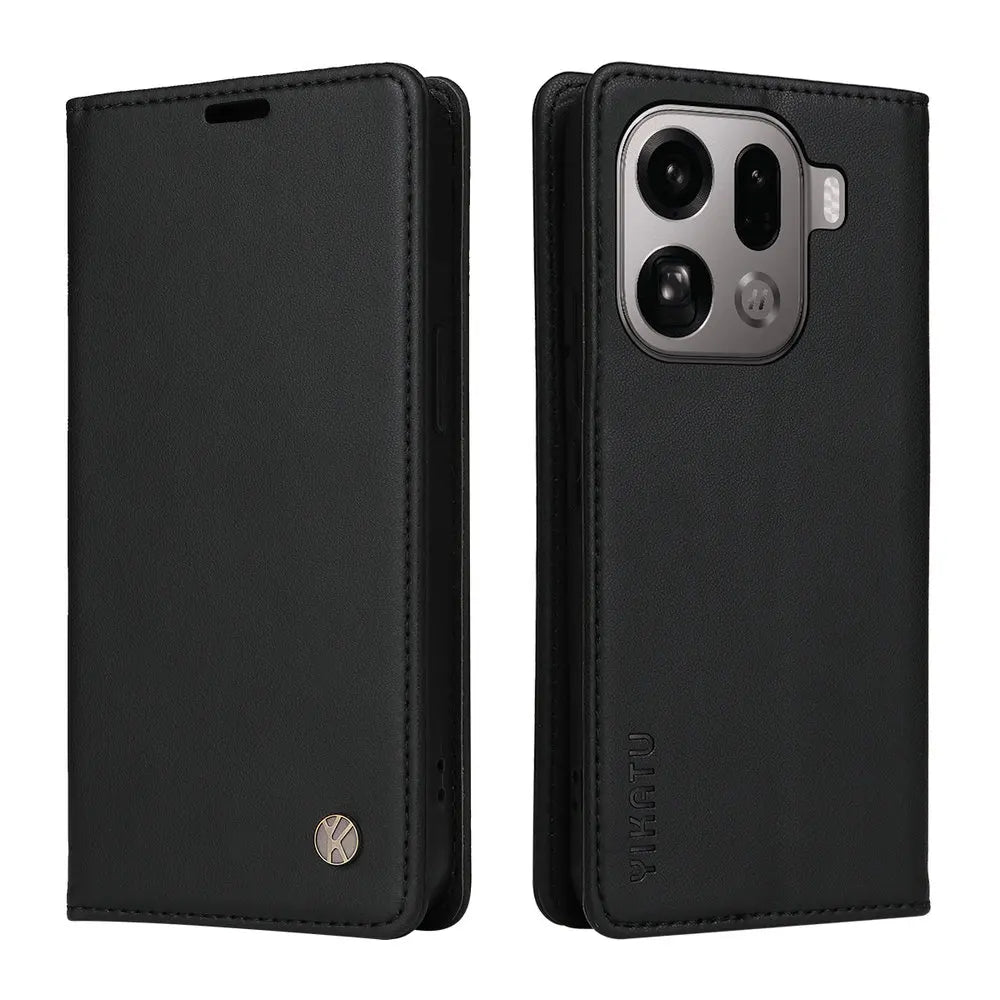 Premium Leather Book Case for OPPO Find X9 / X9 Pro