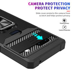 Google Pixel 7 Series TPU Frame Case with Sliding Card Slot & Kickstand Ring