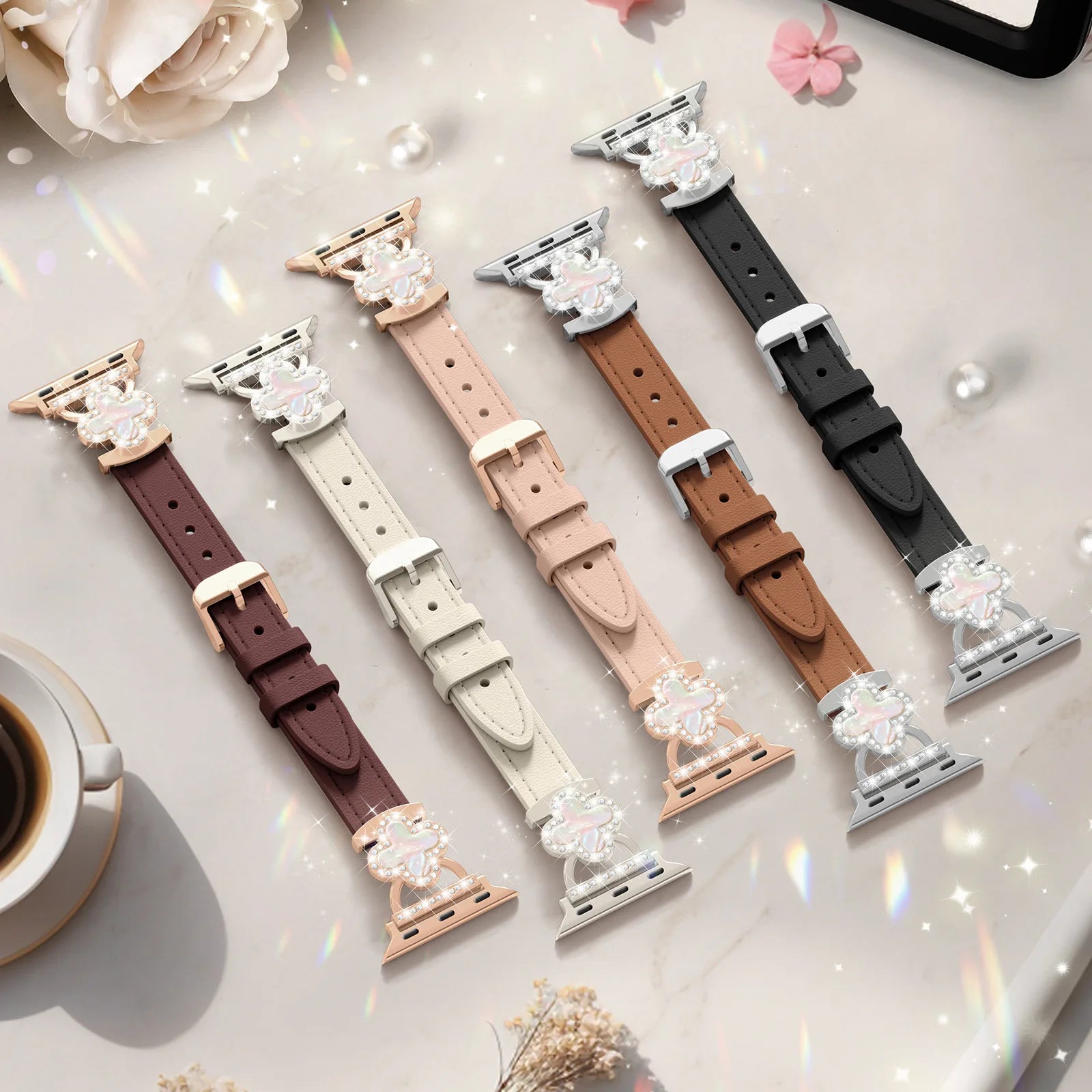 Elegant Leather Bracelet Strap for Apple Watch Series 10