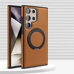 Samsung Galaxy S25 Series Leather Case with 360° Rotating Stand