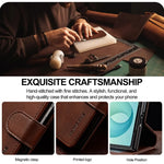 Hand-Stitched Leather Wallet Case with Kickstand for Samsung Galaxy Z Fold 8