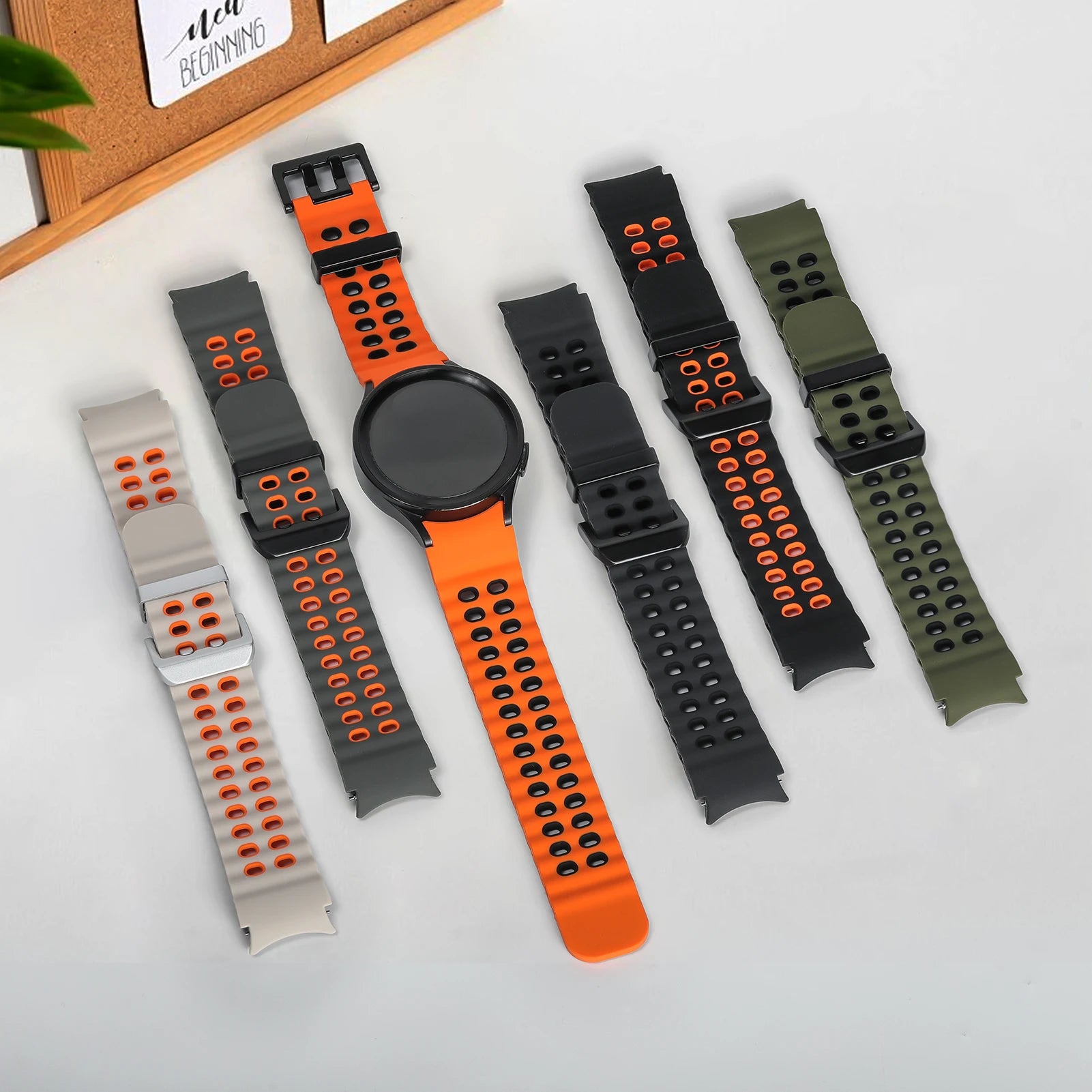 Marine-Style Silicone Band for Samsung Galaxy Watch 6 & 6 Classic