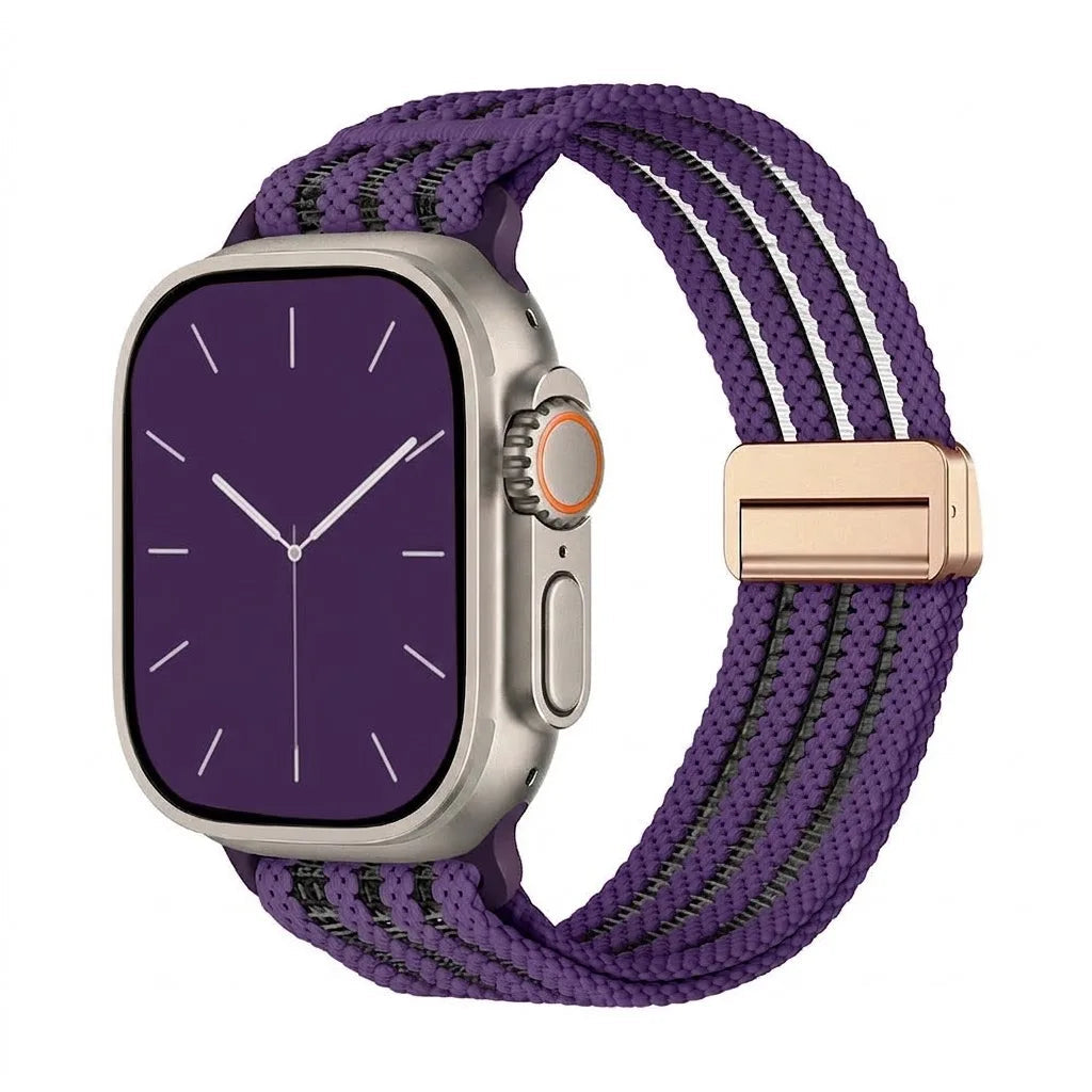 Braided Nylon Magnetic Band with Quick-Release Closure for Apple Watch