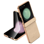 Luxury Cowhide Leather Case for Samsung Galaxy Z Flip 7