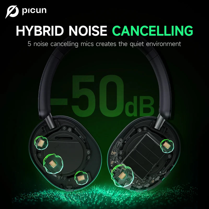 Picun F6 Active Noise Cancelling Bluetooth Headset