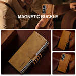 Samsung Galaxy Z Fold 7 Slim Leather Wallet Case with Kickstand