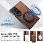 Textured Leather Case with 360° Rotating Ring Stand for Samsung Galaxy Z Fold 8