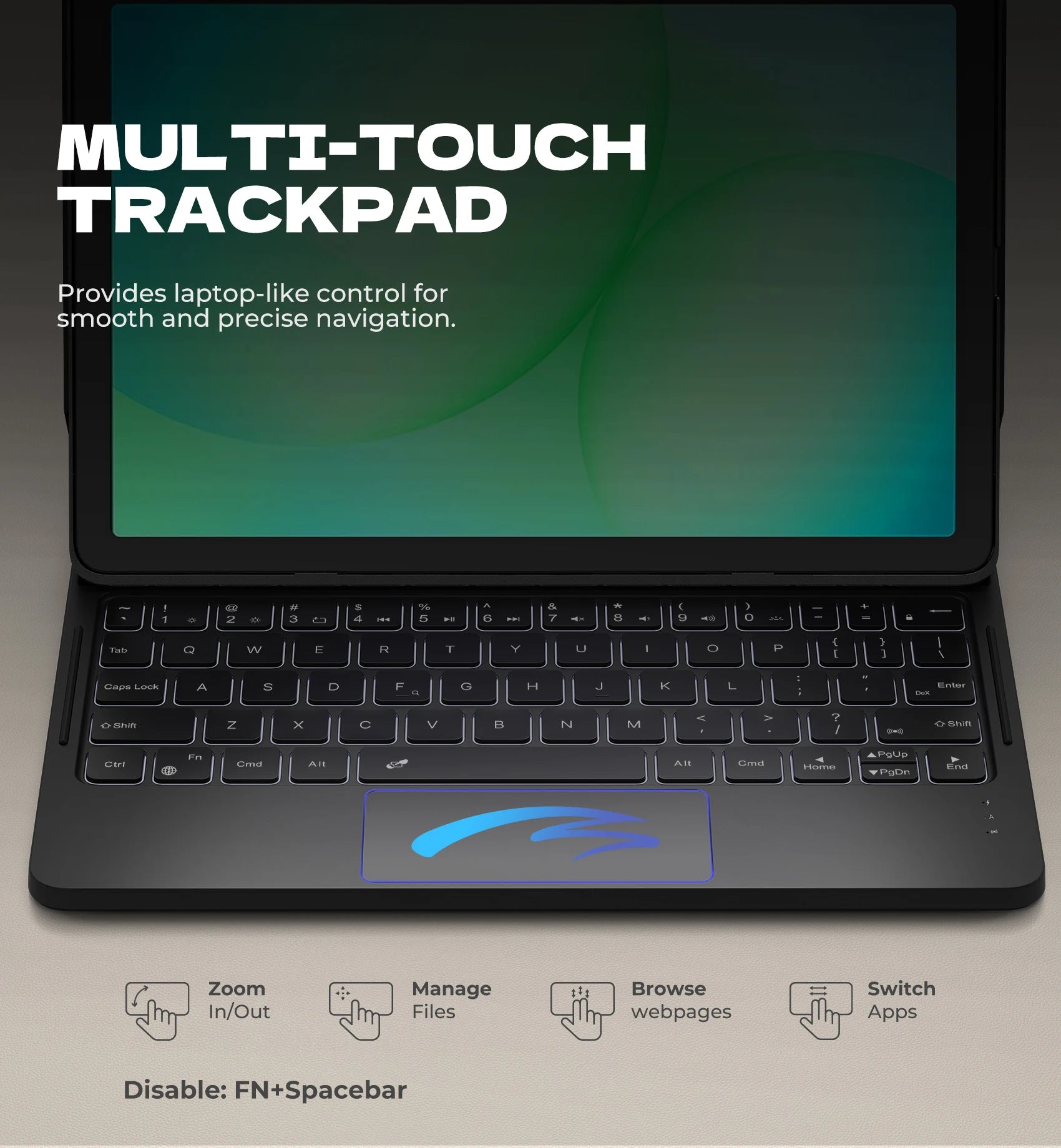 Detachable Magnetic Backlit Keyboard for Samsung Galaxy Tab A11+Plus
