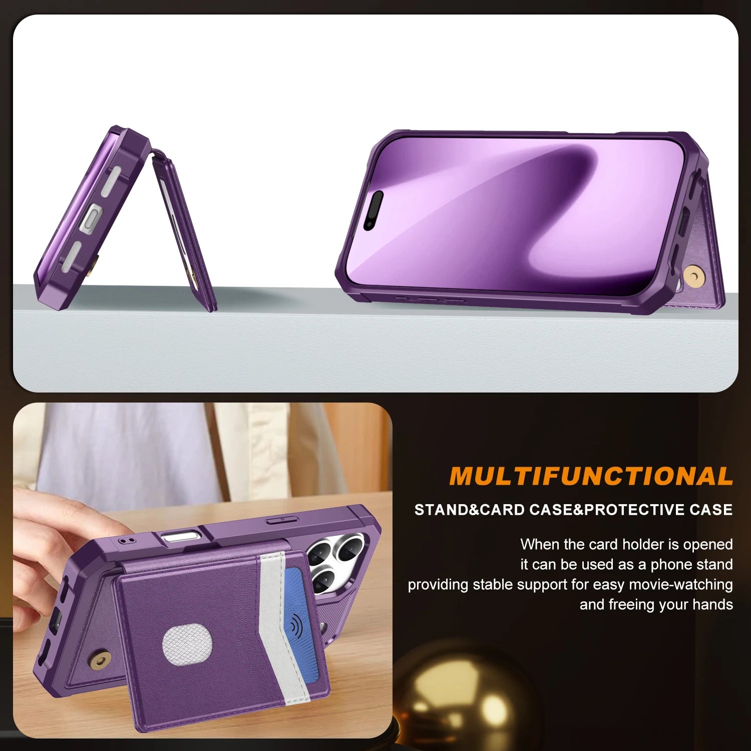 iPhone 17 Series Protective Leather Wallet Case