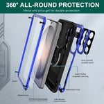Shockproof Armor Case with Camera Lens Cover for Samsung Galaxy S24 Ultra