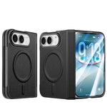 Vegan Leather Shockproof Foldable Case with Full Hinge Protection for iPhone Duo