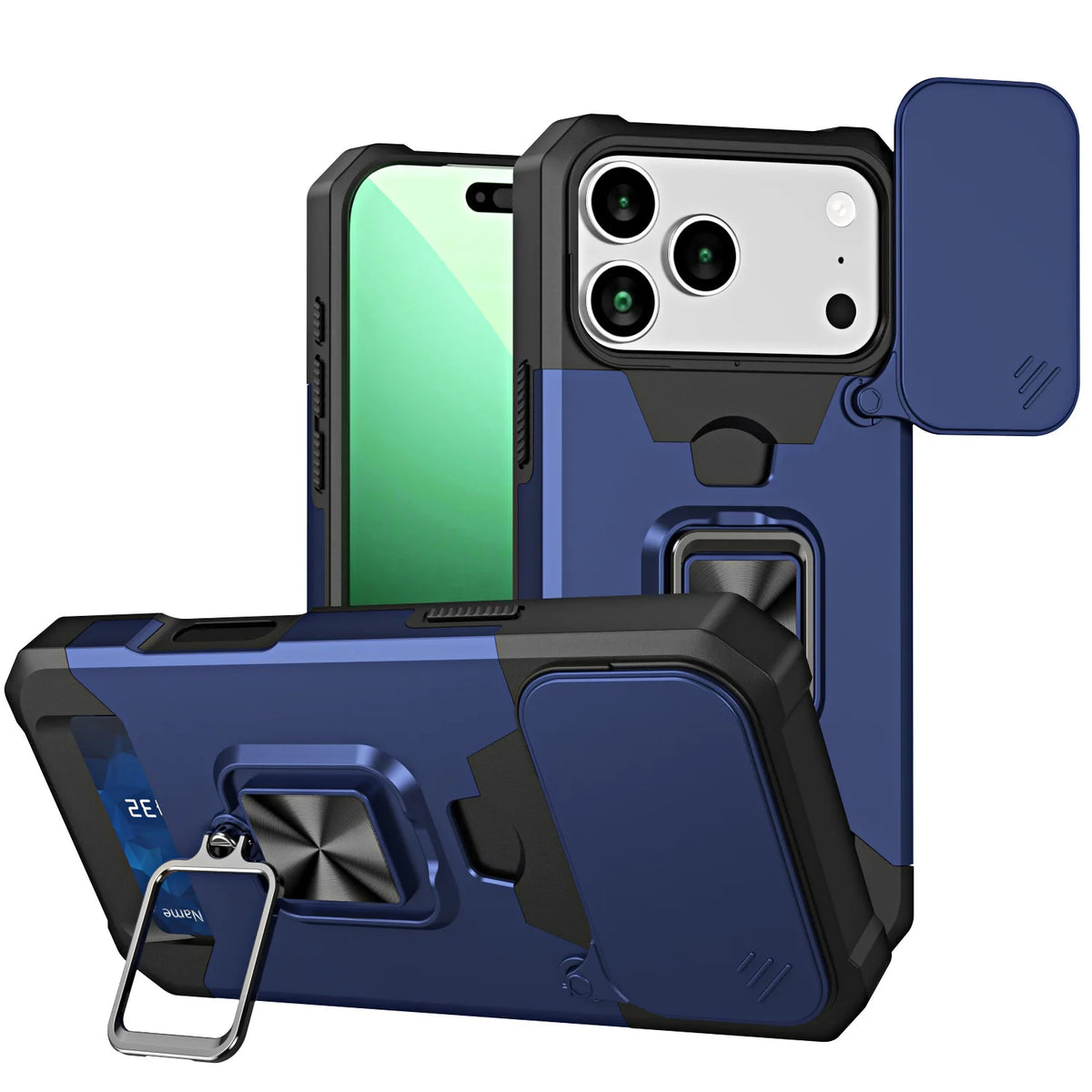 Hybrid Armor Case with 360° Rotating Ring Stand for iPhone 18 Series