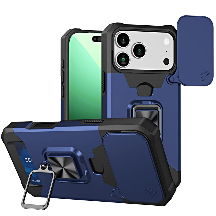 Hybrid Armor Case with 360° Rotating Ring Stand for iPhone 18 Series