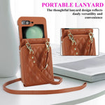 Crossbody Leather Wallet Case with Zipper & Card Holder for Samsung Galaxy Z Flip 6